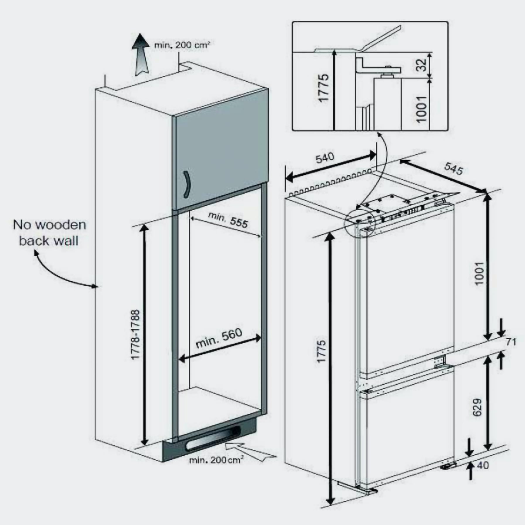 Teka Built-In Refrigerator, CI3 350 NF (275 L)