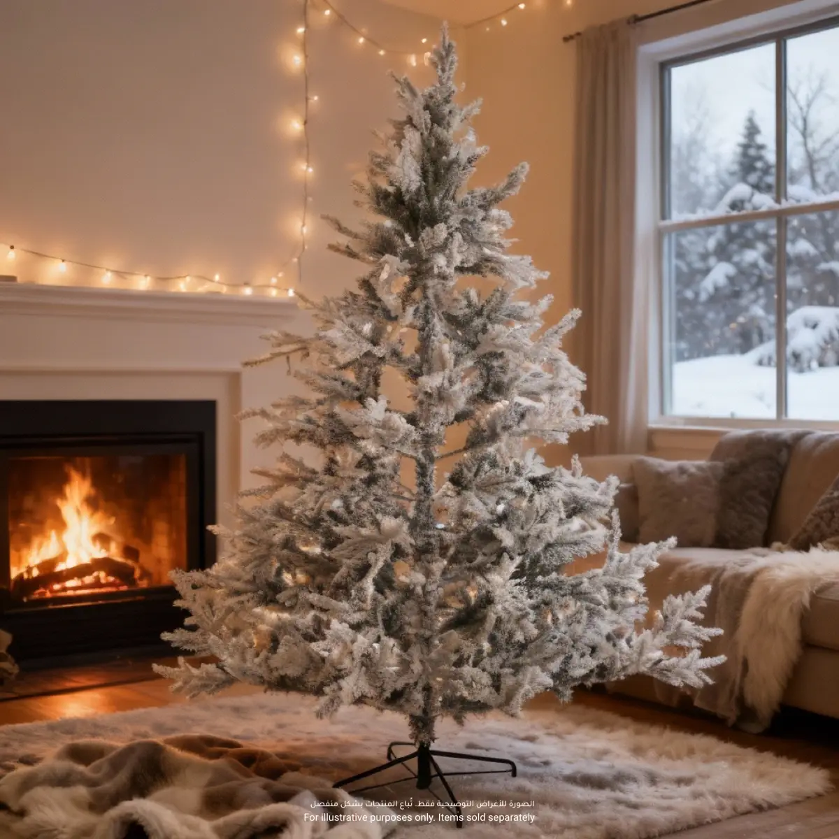 Feeric Snow Covered Artificial Christmas Tree (7.87 ft.)