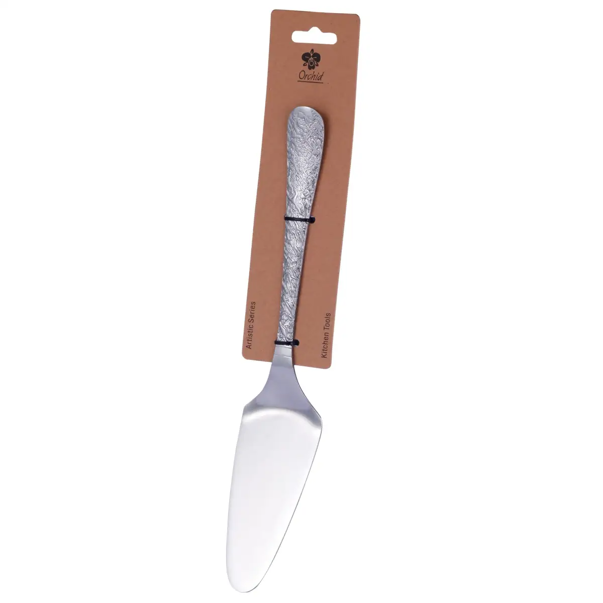 Orchid Artistic Stainless Steel Large Cake Server