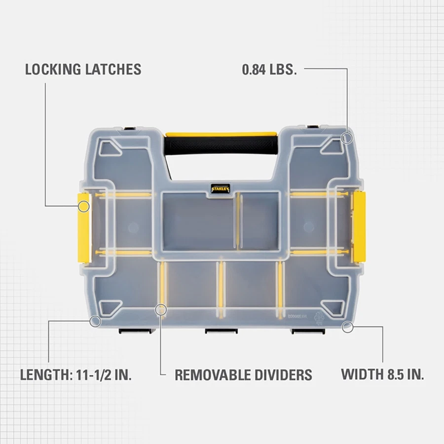 Stanley 8-Compartments Sort Master Storage Organizer (9.2 x 21.6 x 7.4 cm)