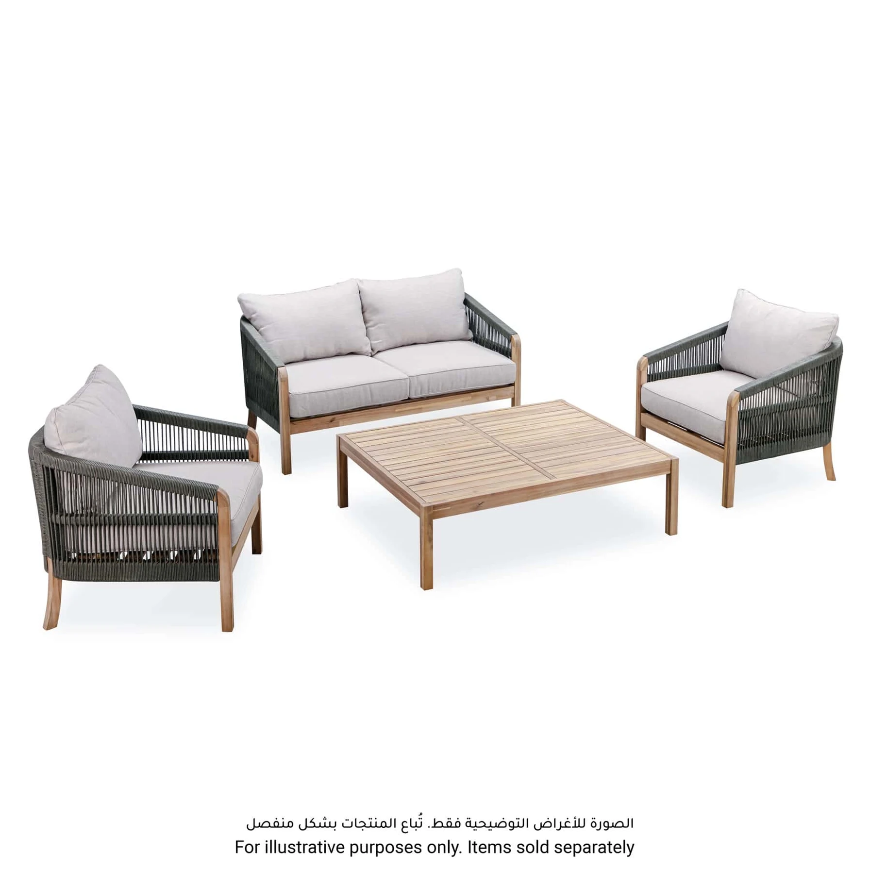 Santiago 2-Seater Acacia Wood Outdoor Sofa W/Cushions (76 x 137 x 69.5 cm)