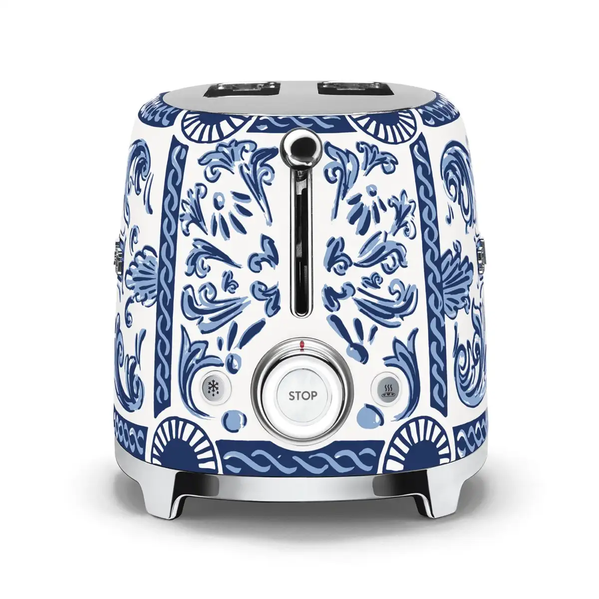 SMEG & Dolce & Gabbana Blu Mediterraneo 50's Style Retro 2-Slice Toaster, TSF01DGBUK (Decorated, 950 W)