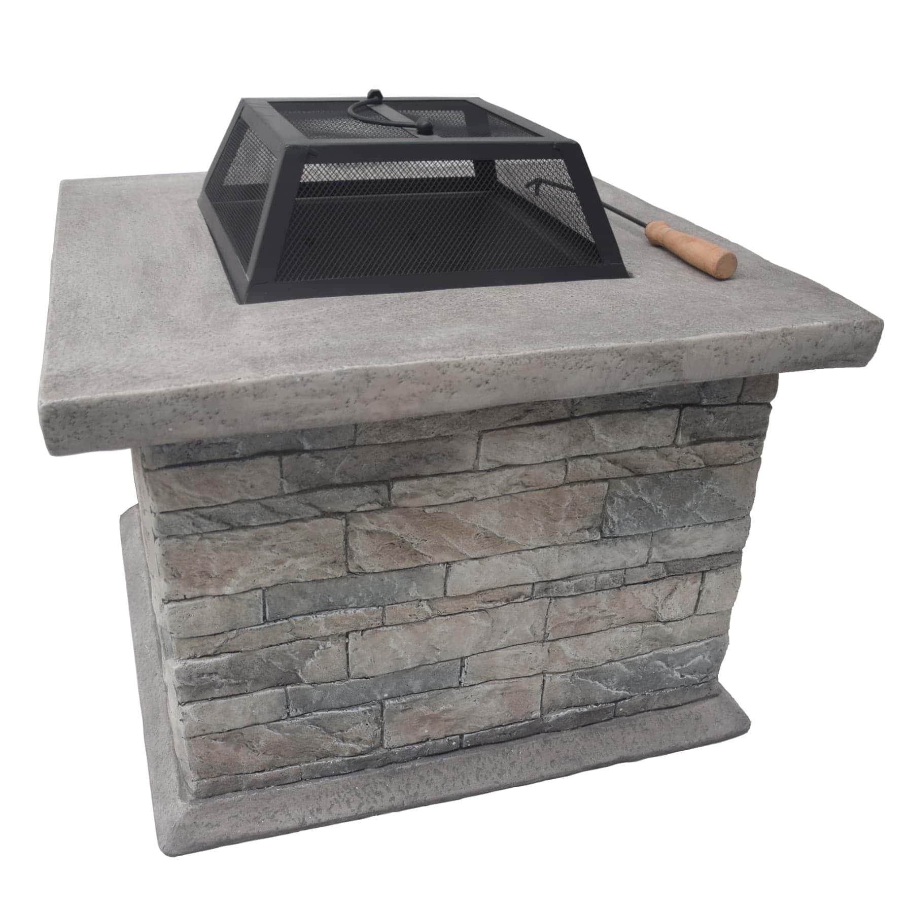 Stone Square Wood Fire Pit (65 x 65 x 50 cm)