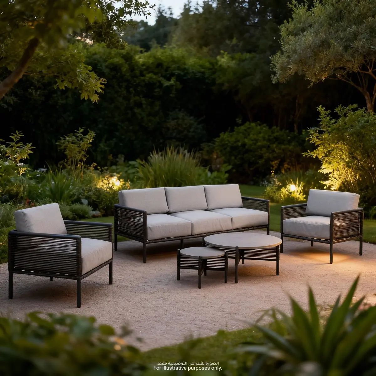 Collioure 5-Seater Metal & Rope Outdoor Sofa Set