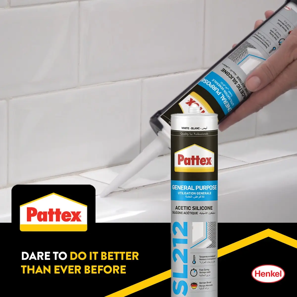 Pattex SL 212 General Purpose Silicone (280 ml, White)