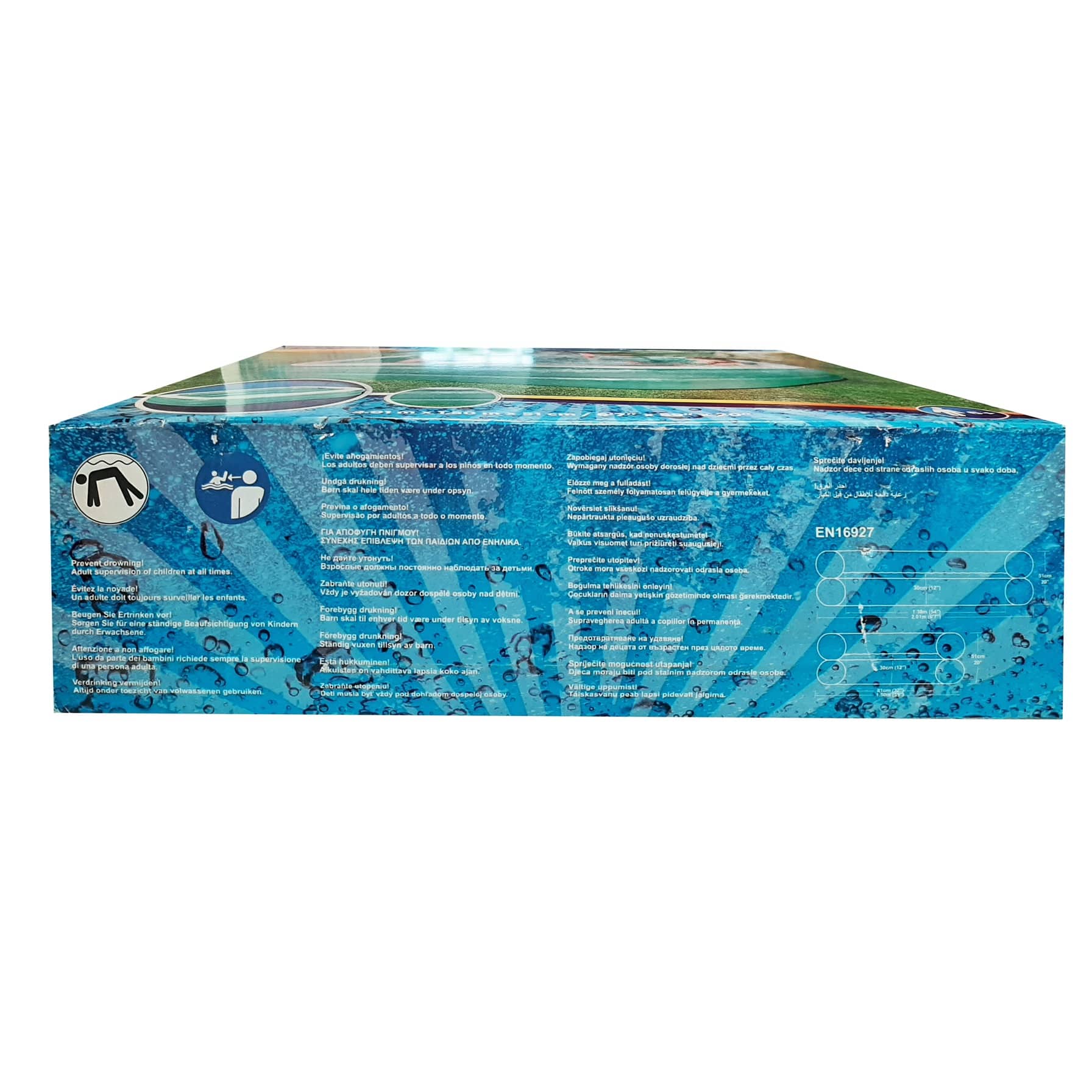 Bestway Rectangular Inflatable Family Pool (200.6 x 175.2 x 50.8 cm, Blue/White)