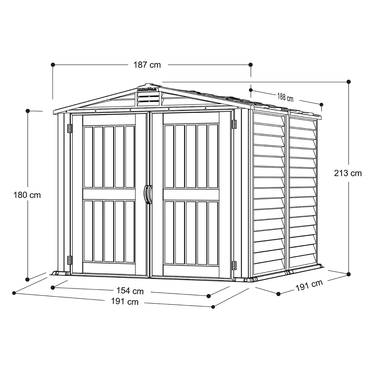 Cosmoplast StoreMate Plus Vinyl Garden Shed (213.36 x 213.36 cm)