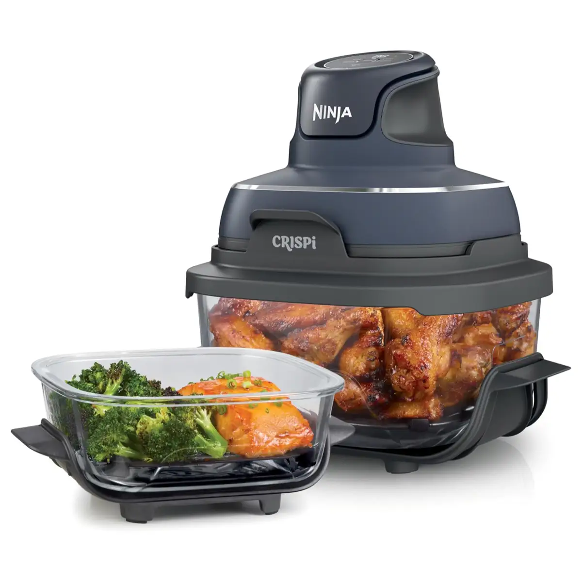 Ninja Crispi 4-in-1 Portable Glass Air Fryer, FN101MEGY (3.8 L & 1.4 L)