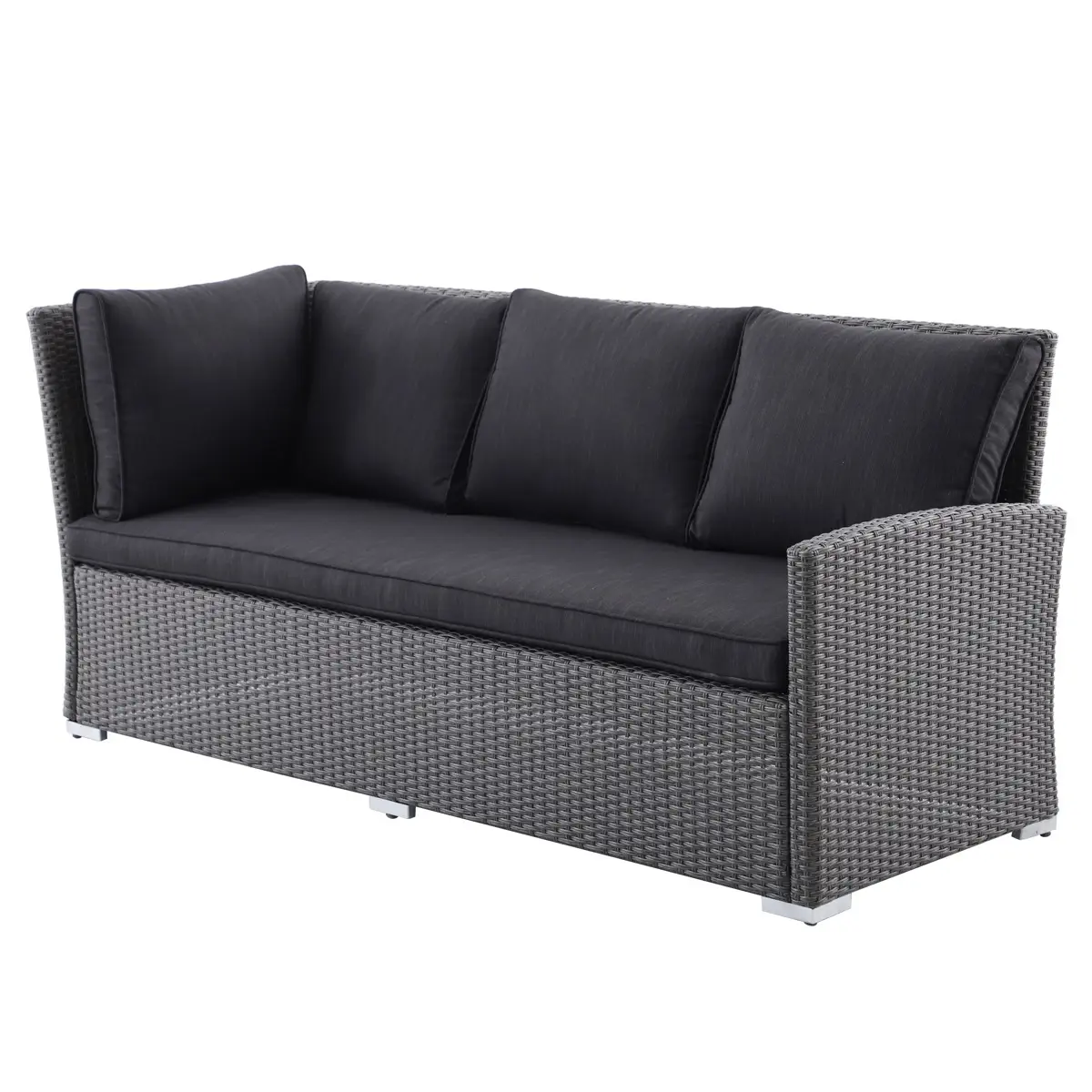 Aston Rattan 5-Seater Steel Corner Outdoor Sofa Set (190 x 75 x 84 cm)
