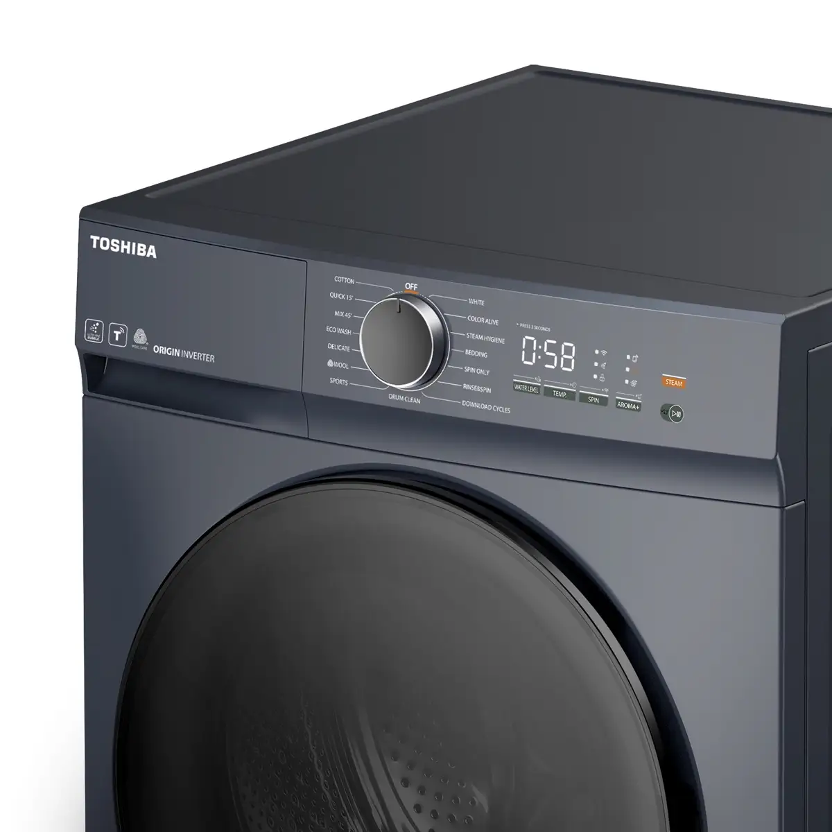 Toshiba 9 Kg Freestanding  Front Load Washer, TW-T21BU100UWB(MG) (Grey, 1400 rpm)