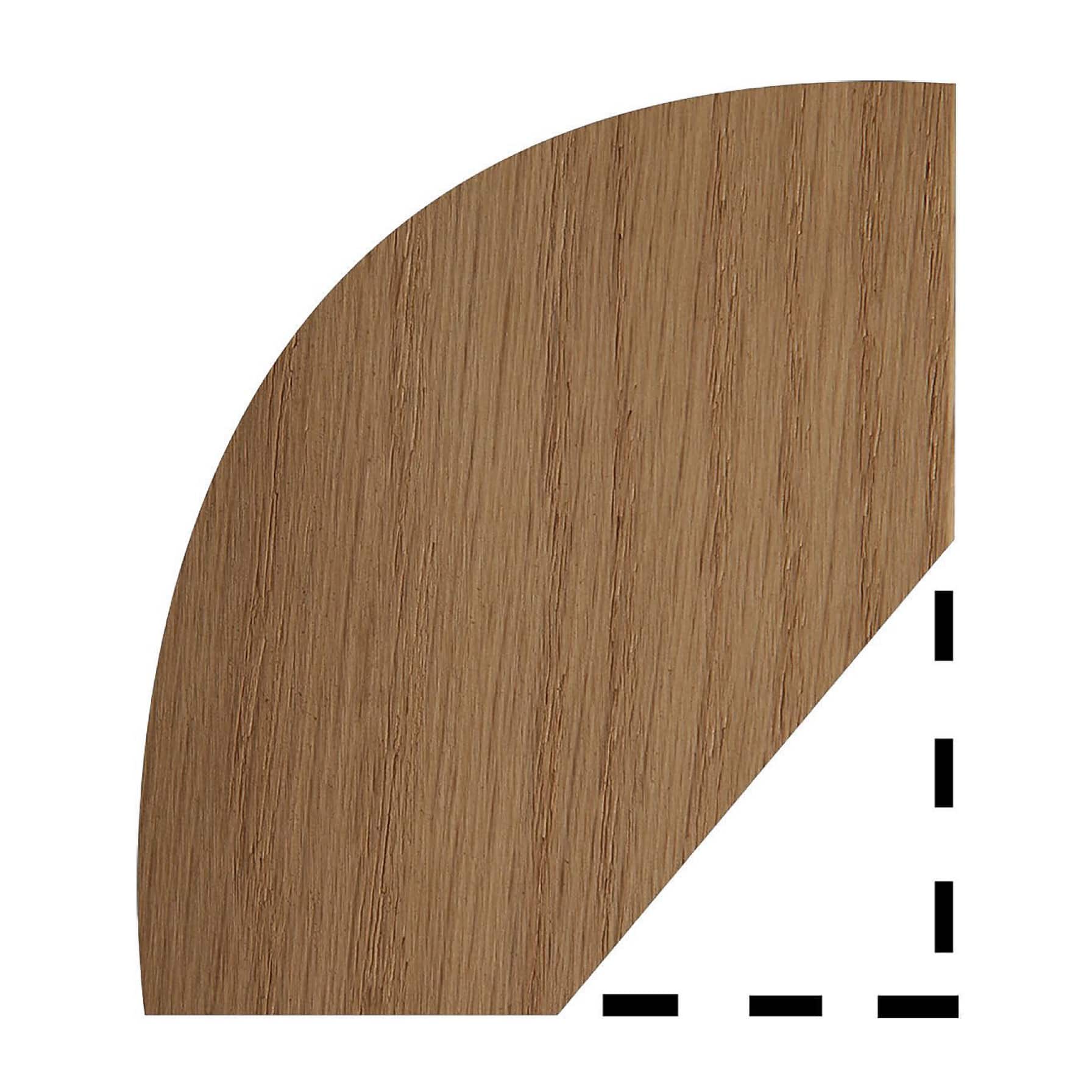 Oak Rounded Quadrant Moulding (8 x 8 x 2400 mm)