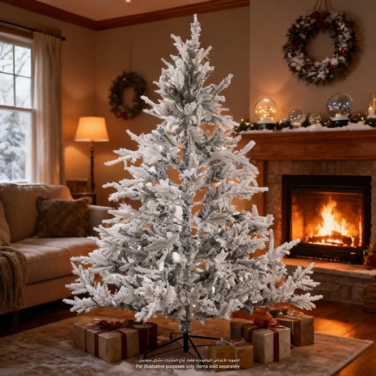 Feeric Snow Covered Artificial Christmas Tree (7.87 ft.)