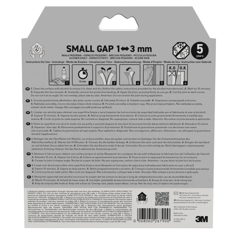 3M Classic Insulation Seal Tape (Small Gap, Brown, 6 m)