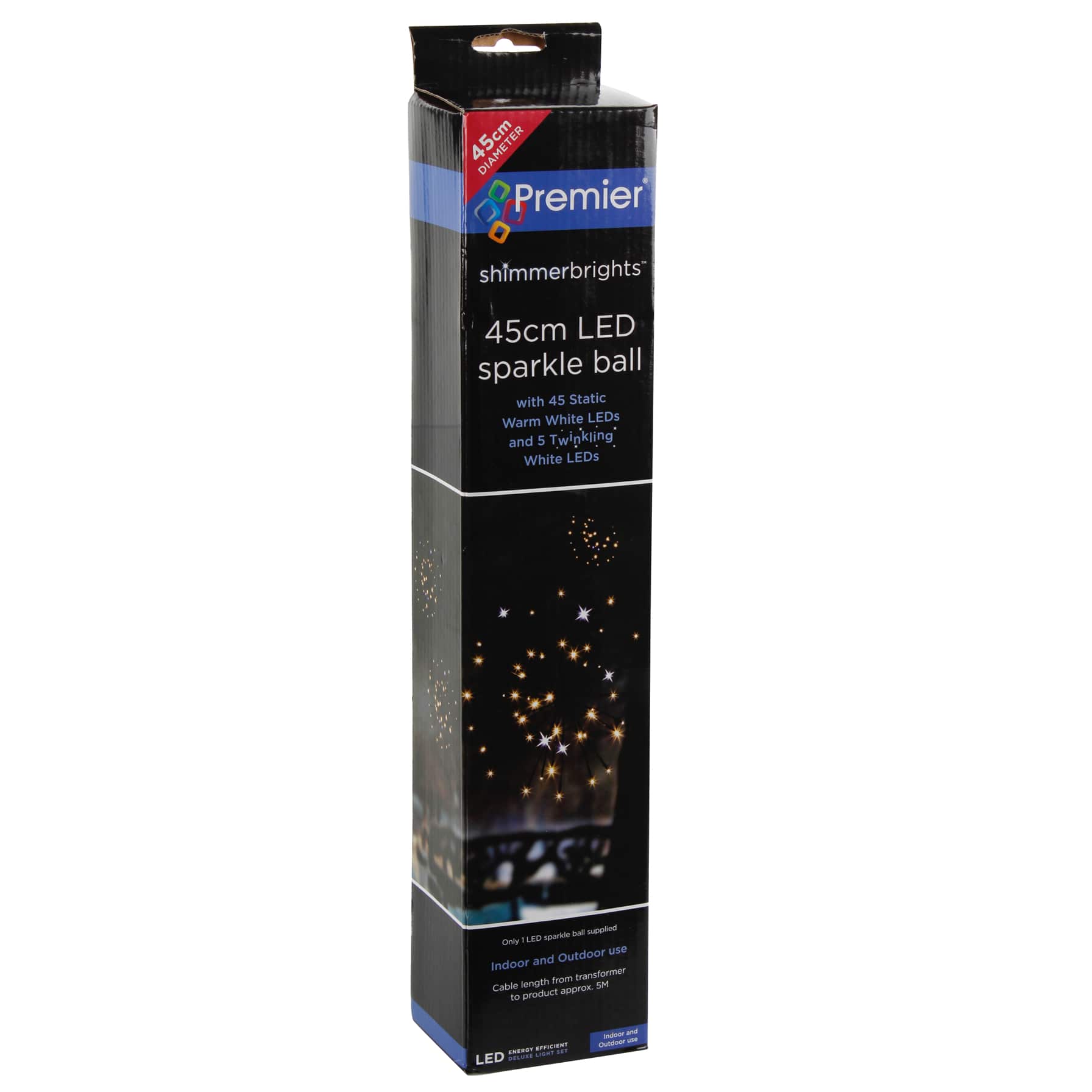 Premier Shimmerbrights LED Sparkle Ball Light (45 cm, White)