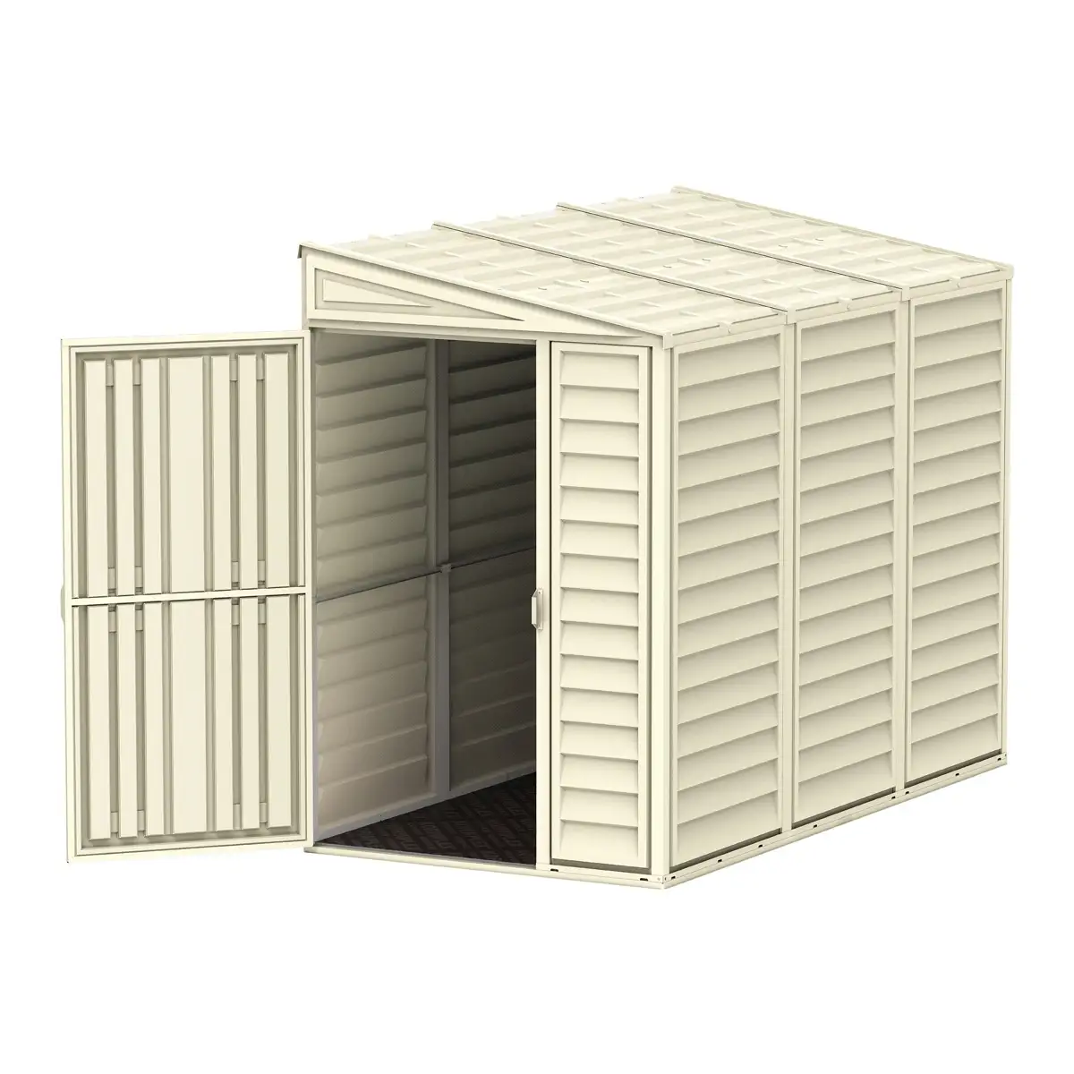 Duramax Aluminium & Vinyl Plastic Storage Shed (Ivory, 242 x 122 x 187.5 cm)