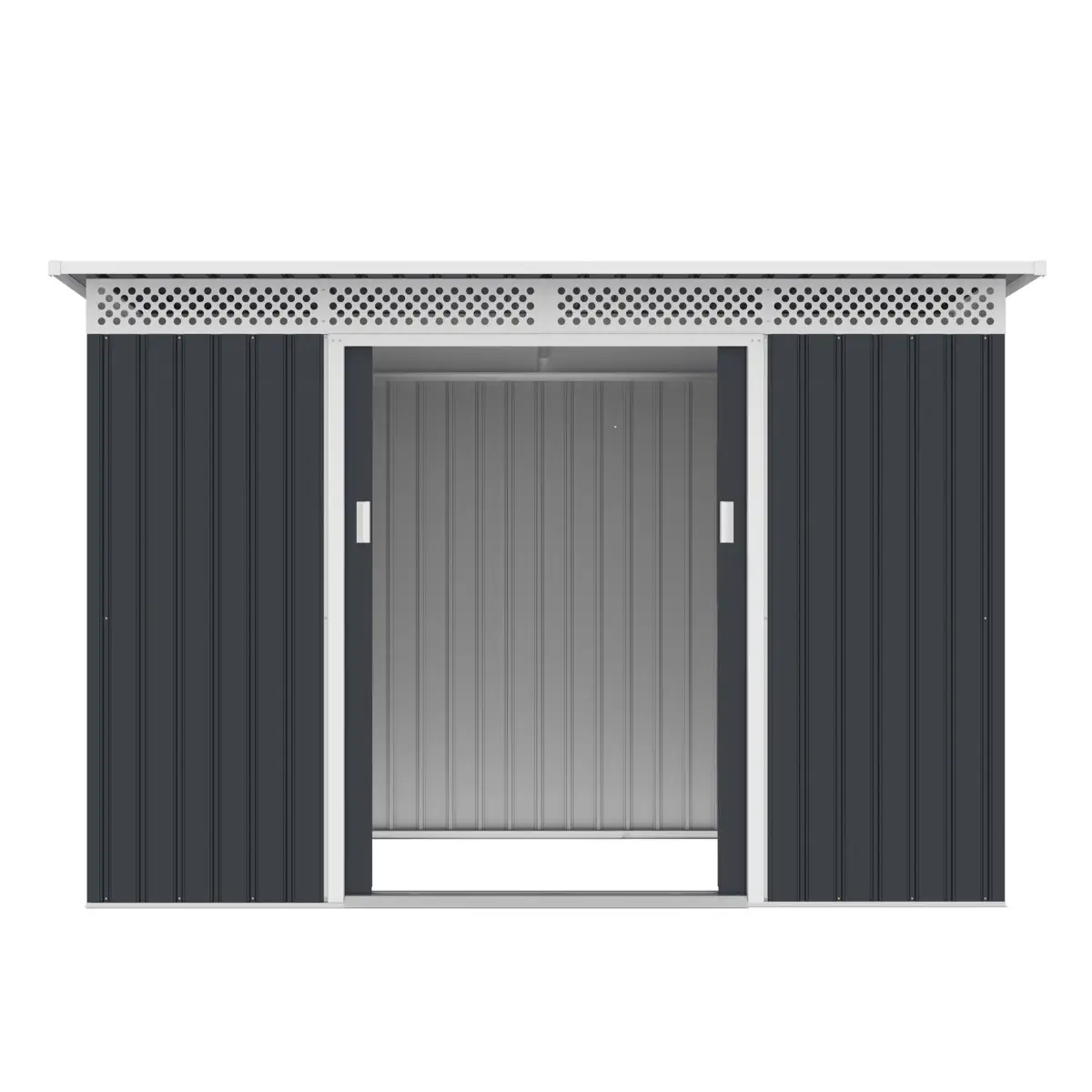 Bella B Galvanized Metal Shed (279 x 142 x 184 cm)