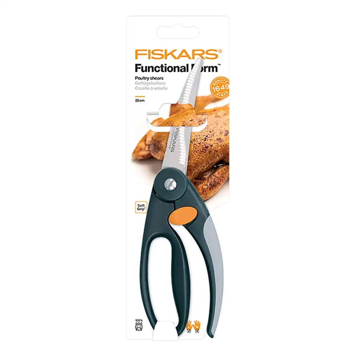 Fiskars Steel Poultry Shears (25 cm, Black)