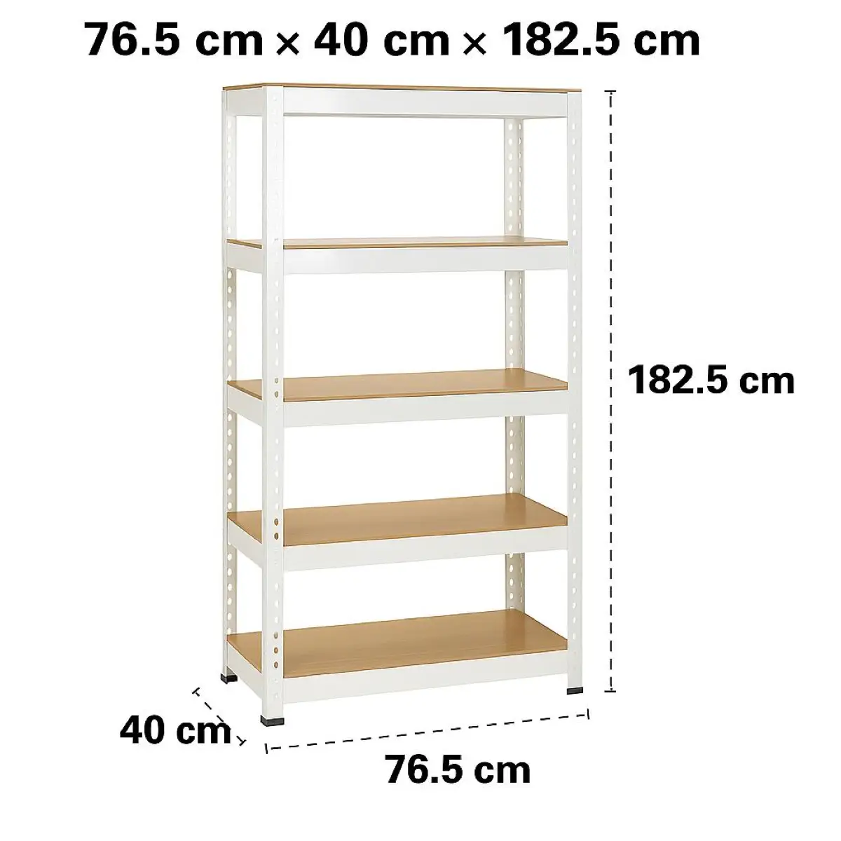 Living Space 5-Tier Steel Storage Shelf (76.5 x 40 x 182.5 cm)