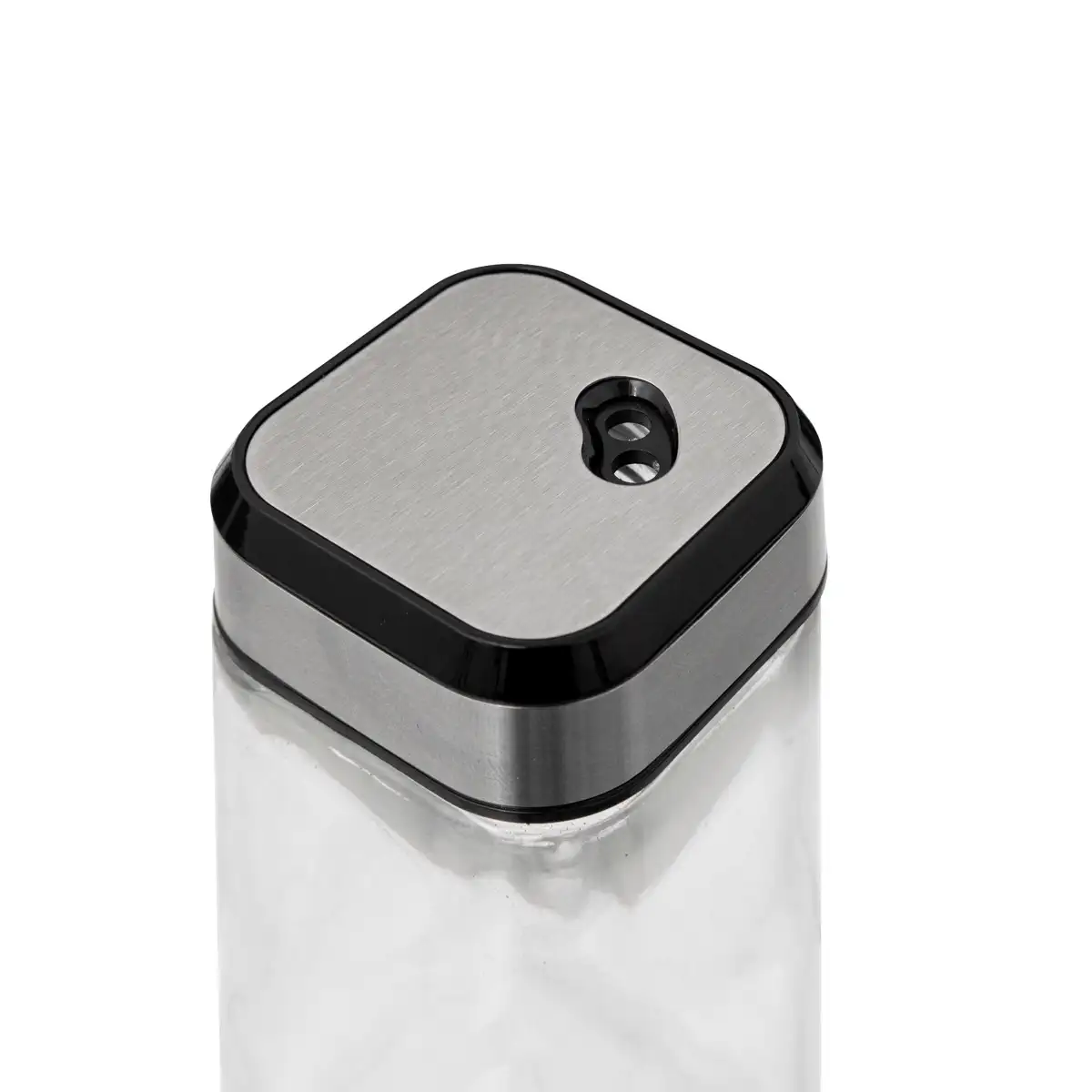 5Five Glass Salt & Pepper Shaker Set with Bamboo Stand (2 Pc., L. 9.4 x D. 4.7 x H. 9.9 cm)