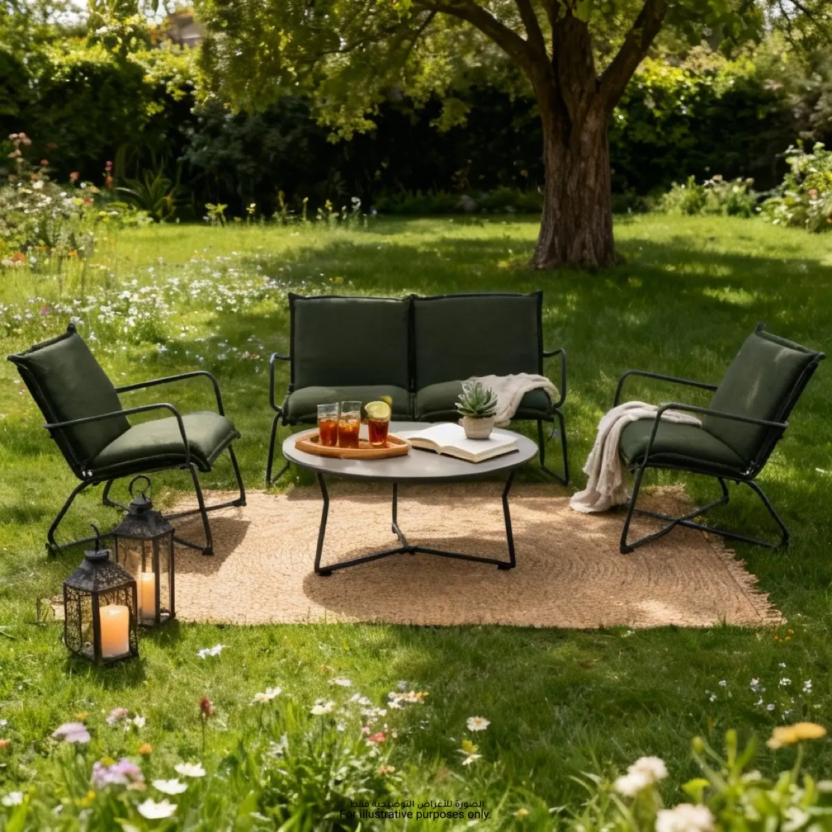 Musica 4-Seater Steel Outdoor Sofa Set (71 x 142 x 78.5 cm)