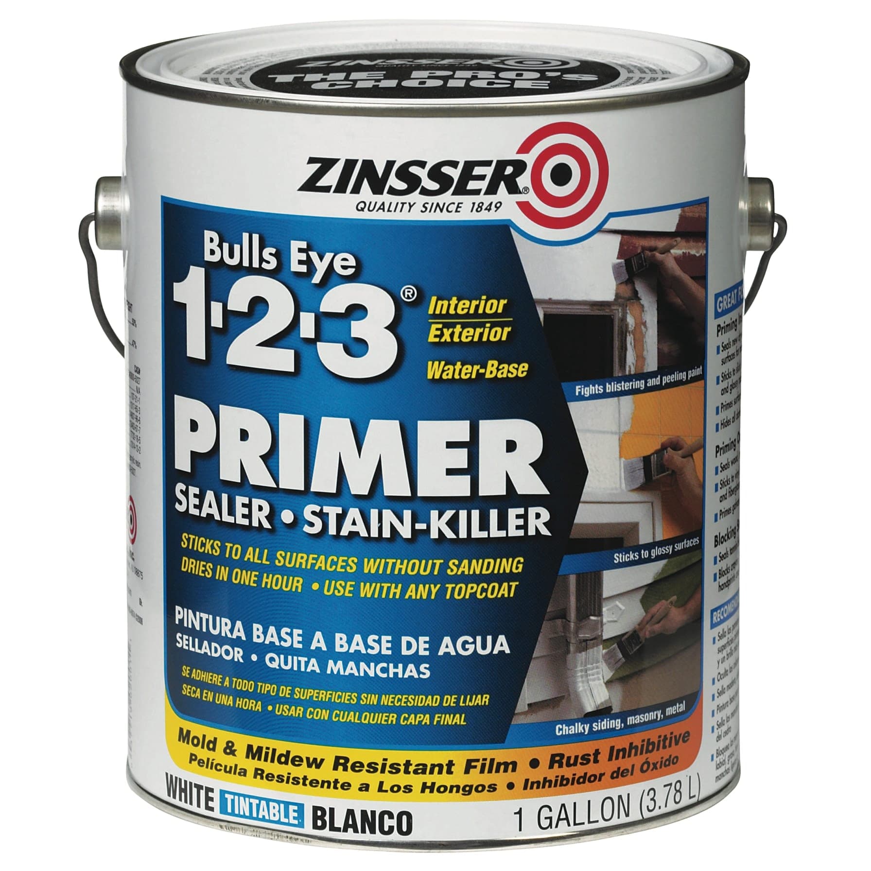 Zinsser Bulls Eye 1-2-3 Water-Based Primer (3.78 L, White)