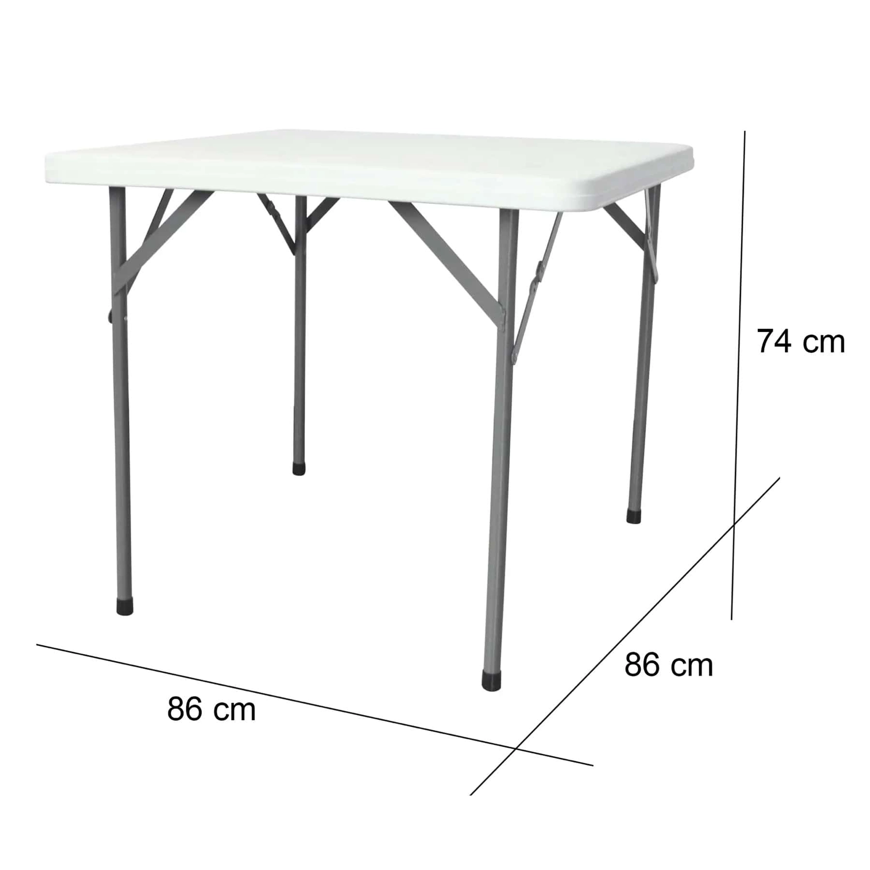 Plastic & Steel Square Table (86 x 86 x 74 cm)