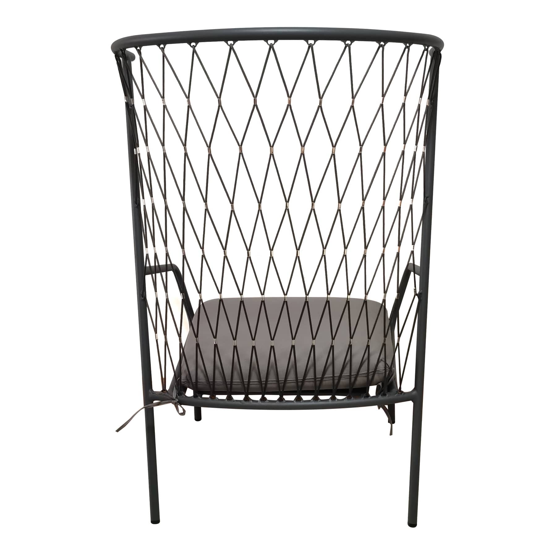 1-Seater Aluminum Rope Chair W/Cushion Icon (88 x 84 x 125 cm)