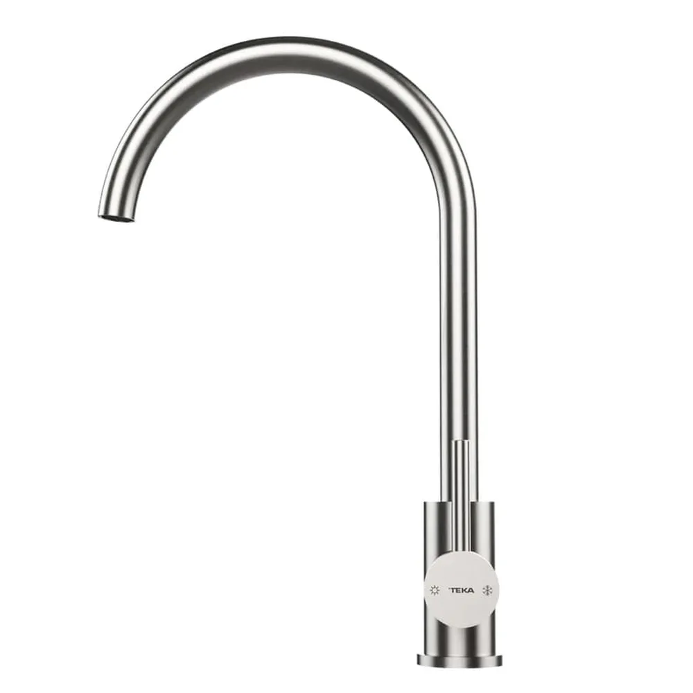 Teka Single Lever Stainless Steel Kitchen Eco Tap W/High Spout, UNI 9310 (Silver)