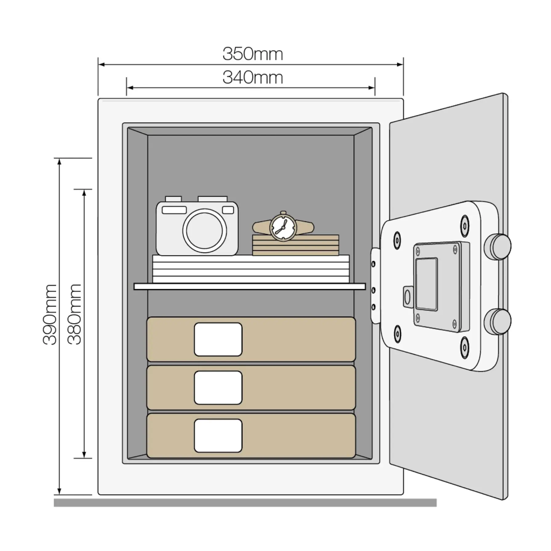 Yale Large Alarmed Value Safe (39 x 35 x 36 cm, 40 L)
