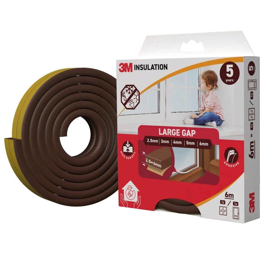 3M Classic Insulation Seal Tape (Large Gap, Brown, 6 m)