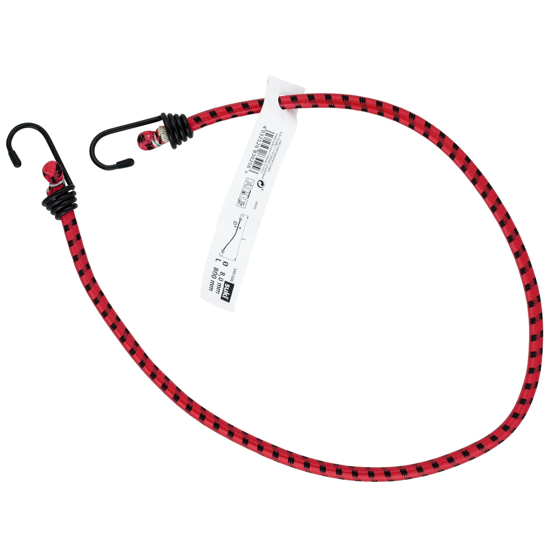 Suki Bungee Cord W/ Metal Hook (0.8 x 80 cm, Sold Per Piece)