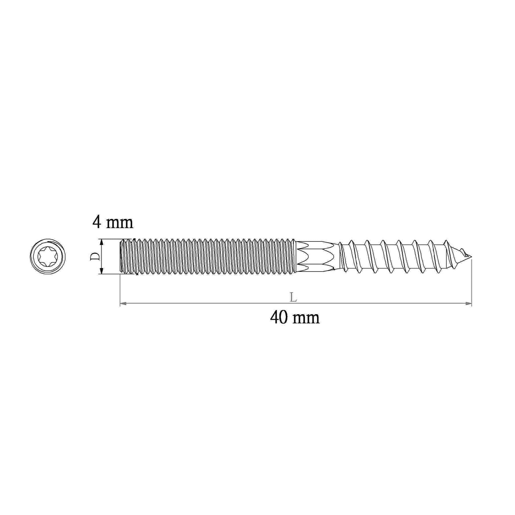 Diall Yellow-Passivated Carbon Steel Dowel Screw Pack (4 x 40 mm, 5 Pc.)