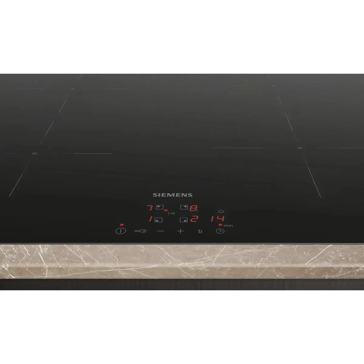Siemens iQ100 Built-In 4-Zone Induction Ceramic Hob, EU611BEB5E (5.1 x 59.2 x 52.2 cm)