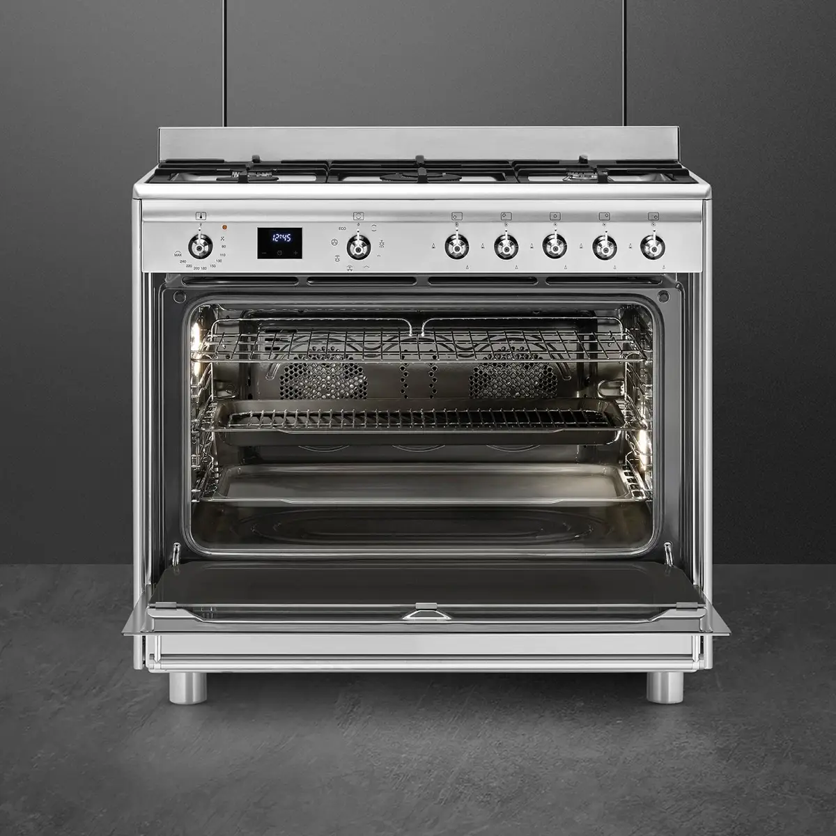 SMEG Freestanding 5-Burner Concert Combination Gas Cooker W/Electric Oven, SSA91MAX2 (129 L, 90 x 90 x 60 cm)