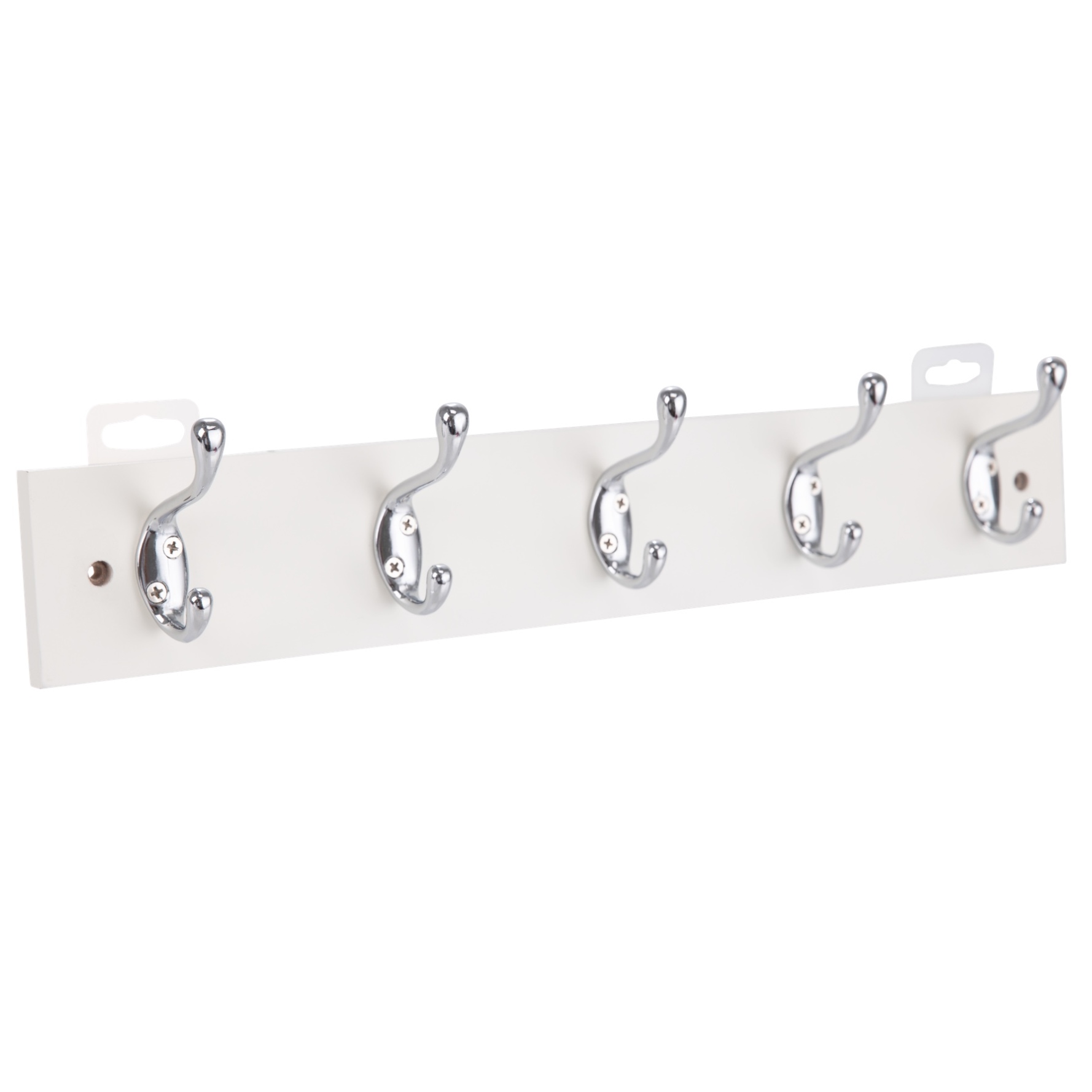Hettich 5-Hook Wooden Laquered Coat Rack (White) 