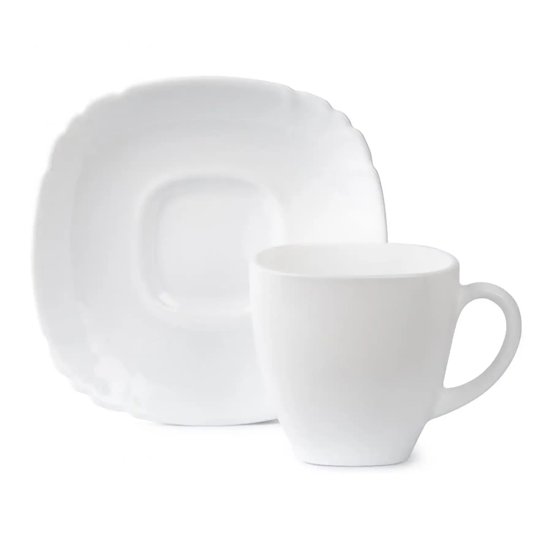 Luminarc Carine Cup + Lotusia Saucer Set (220 ml, 12 Pc.)