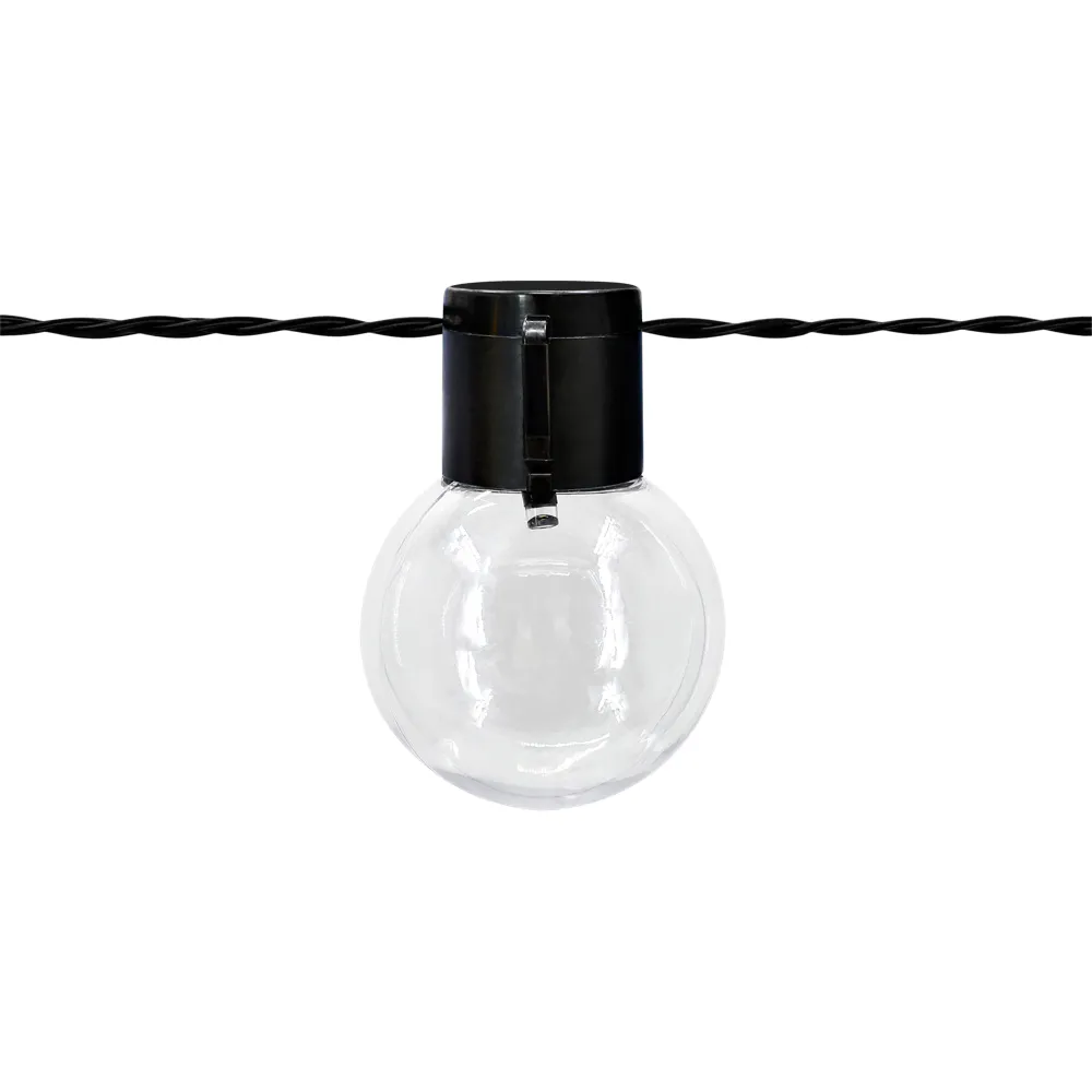 Solar-Powered 20 Bullet LED String Light (Black)