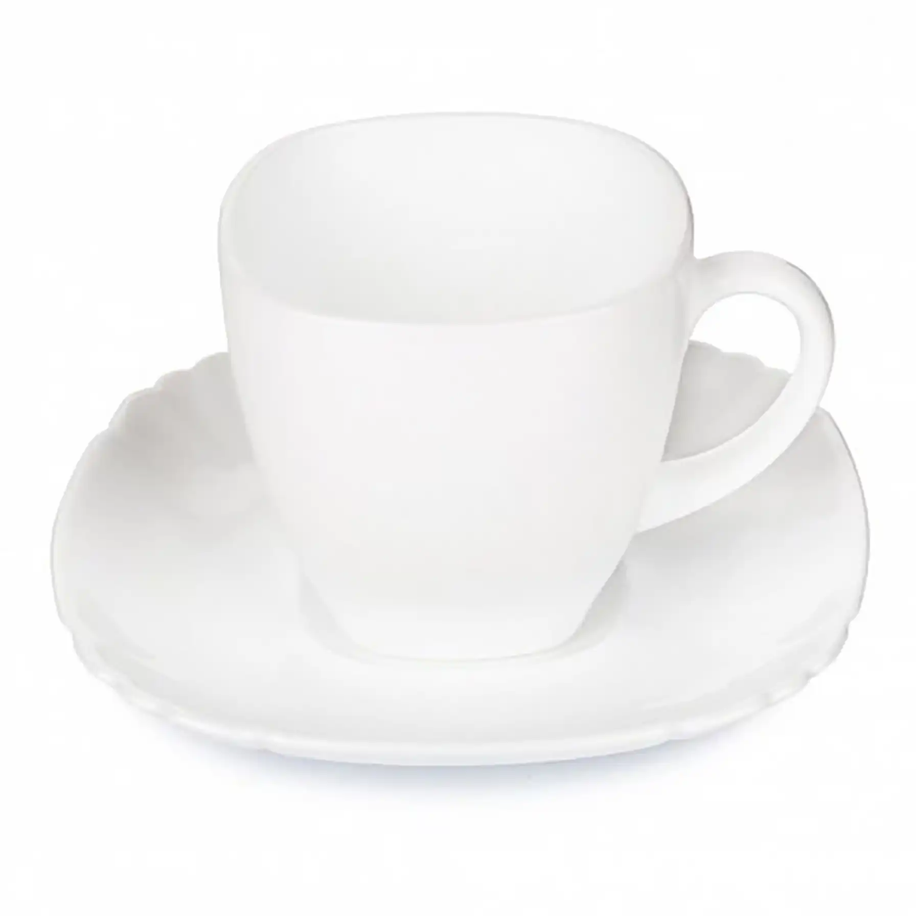 Luminarc Carine Cup + Lotusia Saucer Set (220 ml, 12 Pc.)