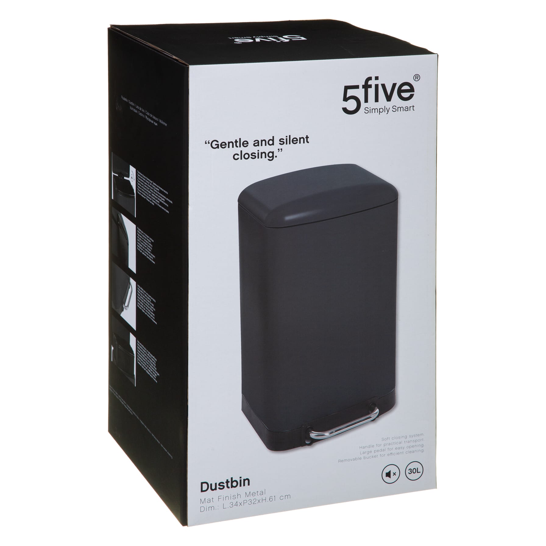5five Ariane Metal & Polypropylene Pedal Bin (30 L) 