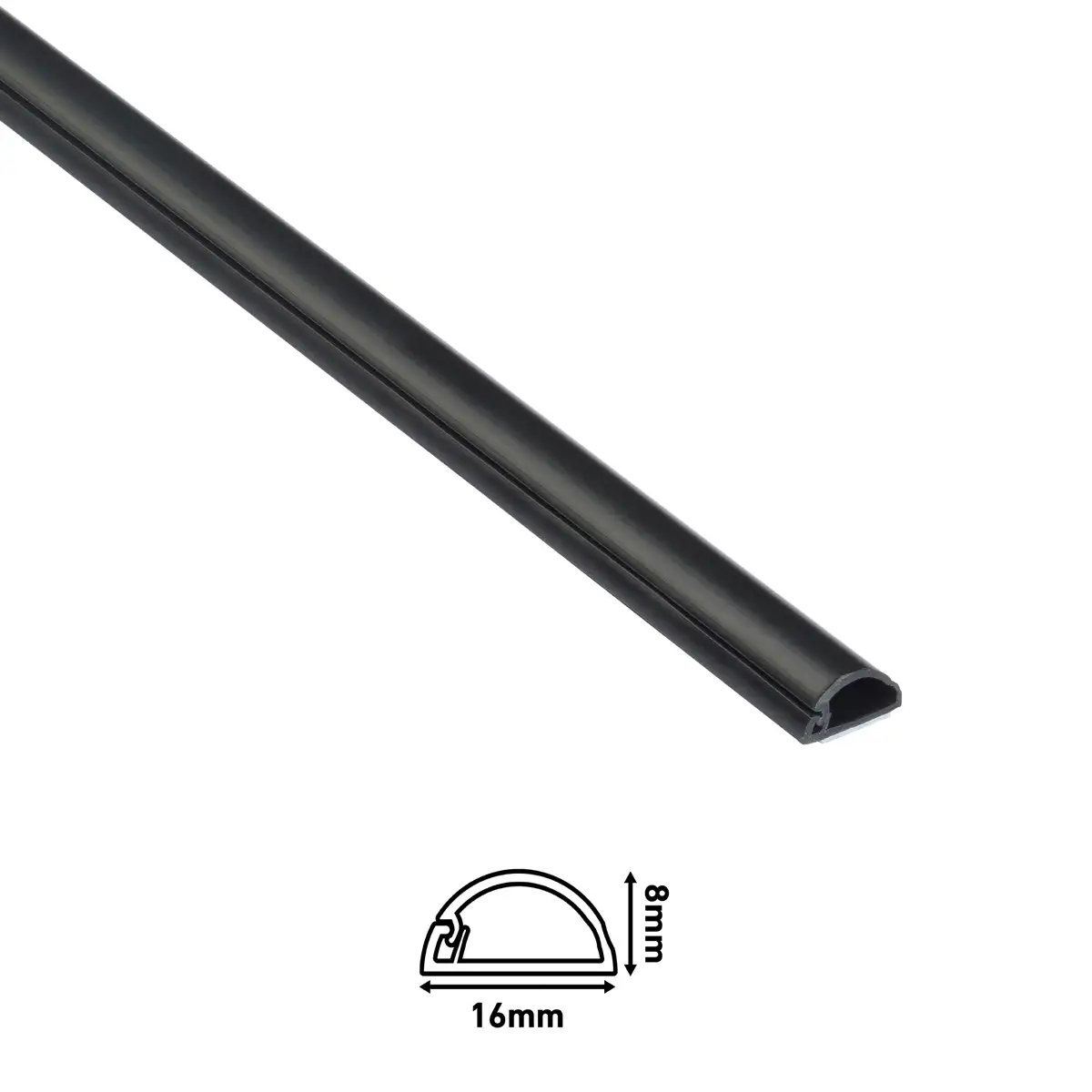 D-Line PVC Half Sphere Trunking (2 m, Black)