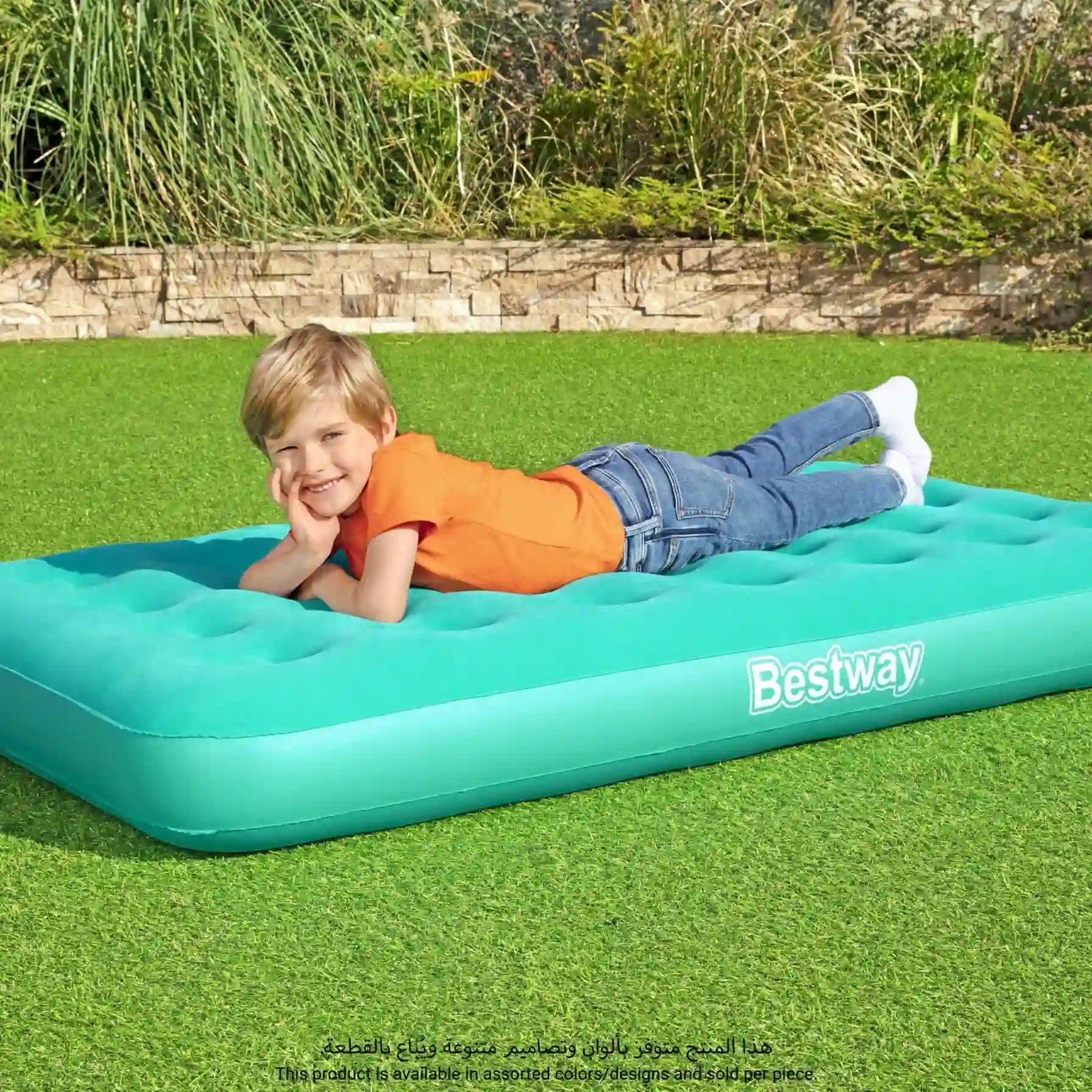 Bestway DrowsyDreamer Kids Air Mattress W/Manual Pump (Assorted colors/designs, 158 x 89 x 18 cm)