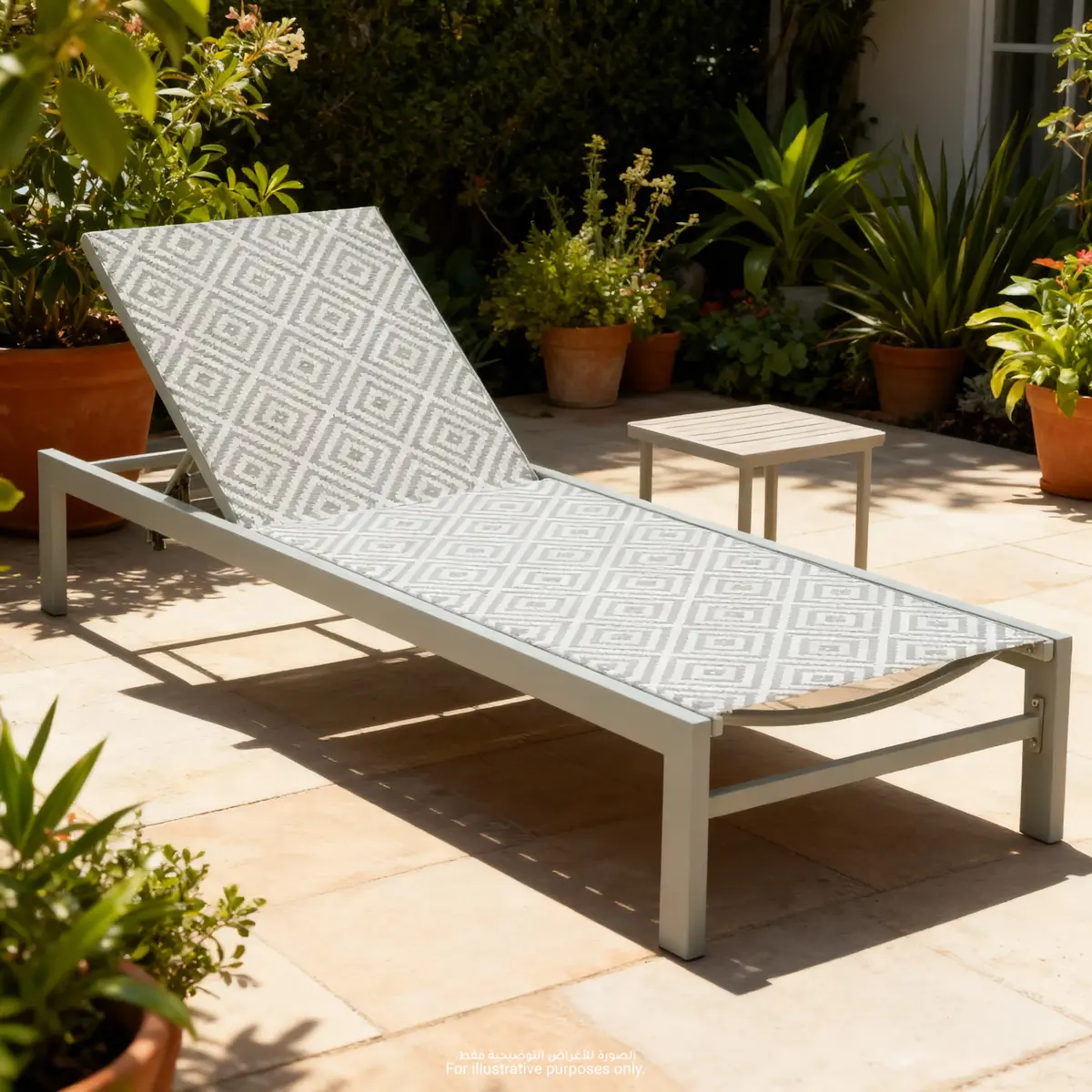 Lisbon Aluminum Textilien Sunlounger (197 x 10.5 x 67 cm)