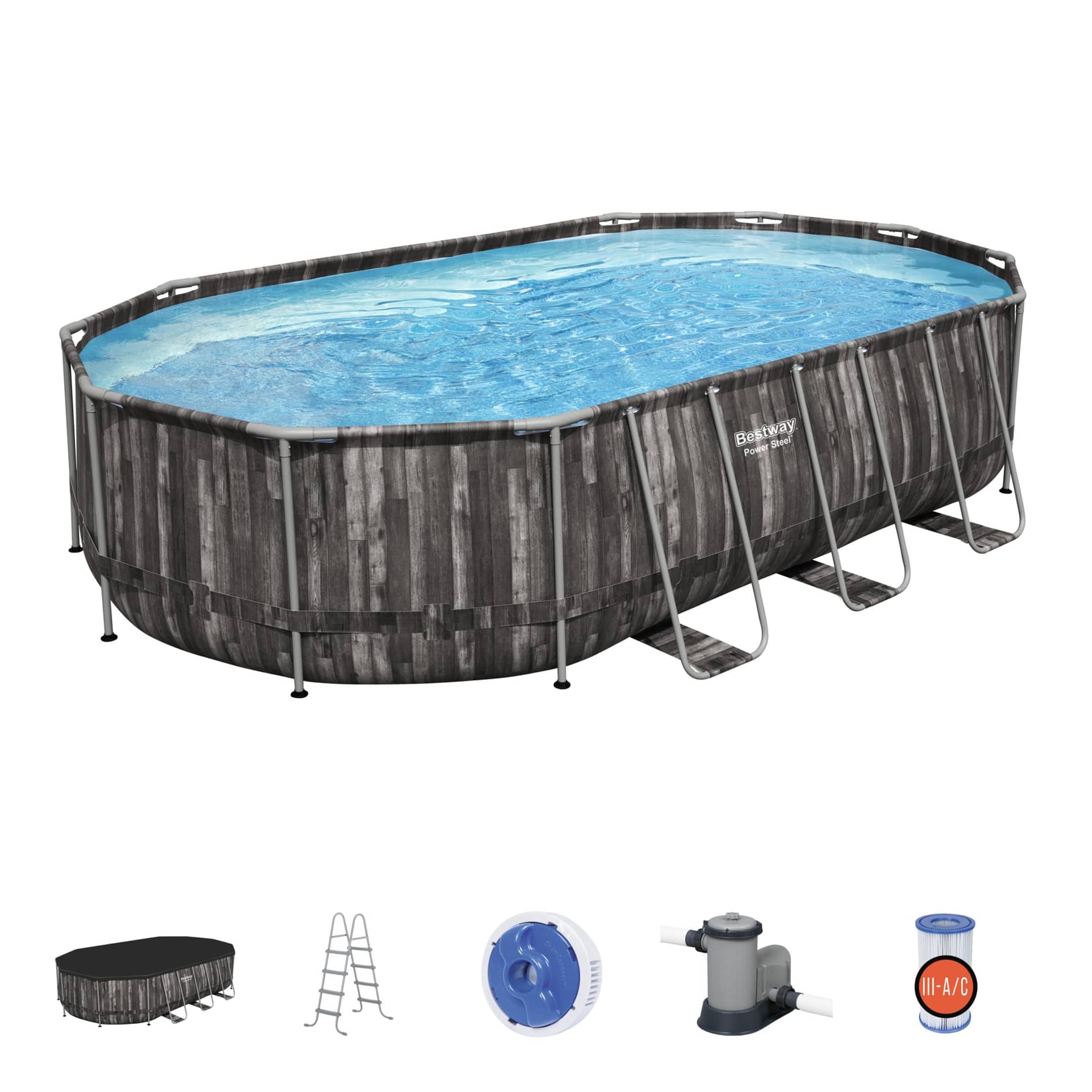 Bestway Power Steel Oval Pool Set (610 x 366 x 122 cm)