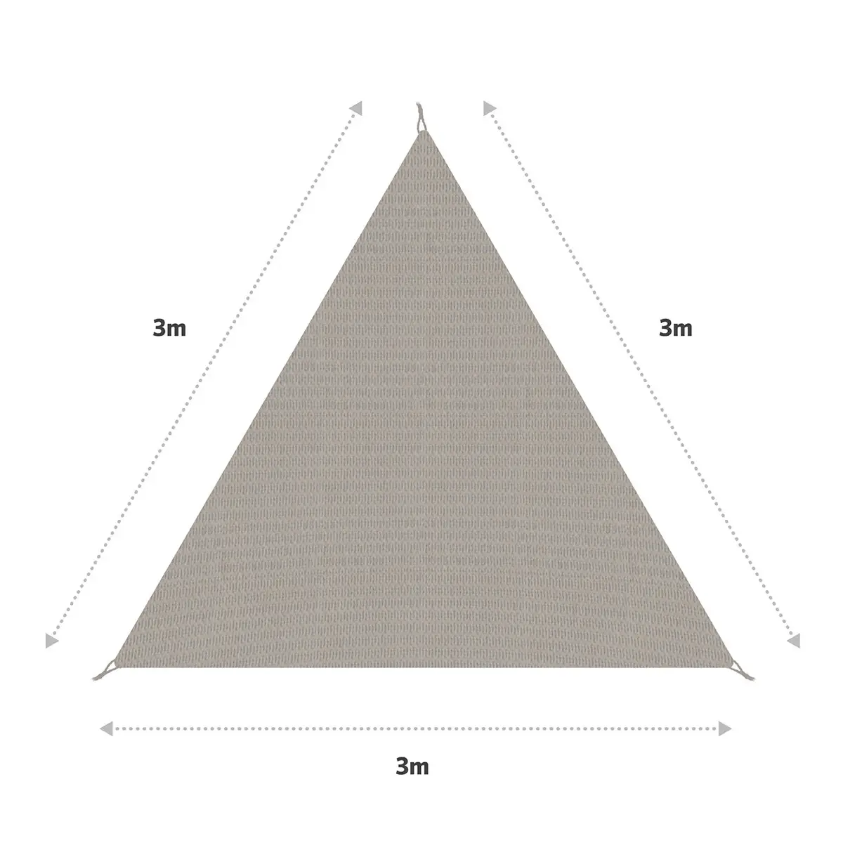 Coolaroo HDPE Ready-To-Hang Triangle Shade Sail (300 x 300 cm, Stone)