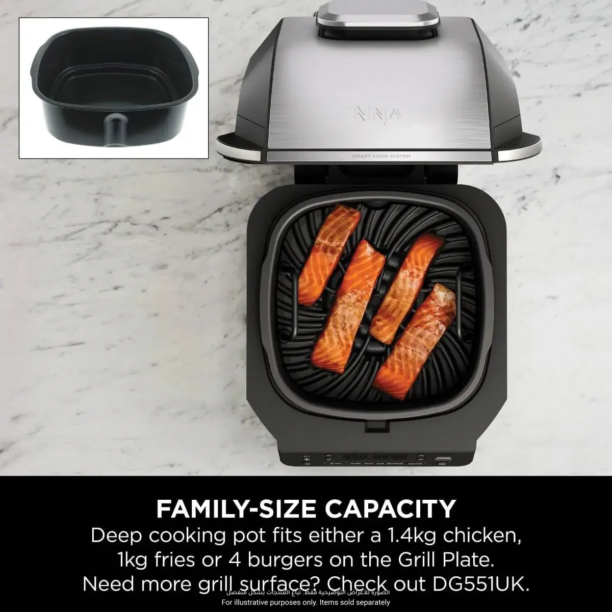 Ninja 5-in-1 Foodi Smart Grill & Air Fryer, EG351ME (5.7 L)