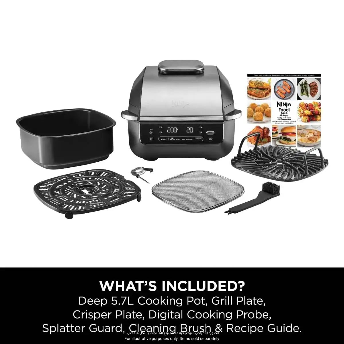 Ninja 5-in-1 Foodi Smart Grill & Air Fryer, EG351ME (5.7 L)