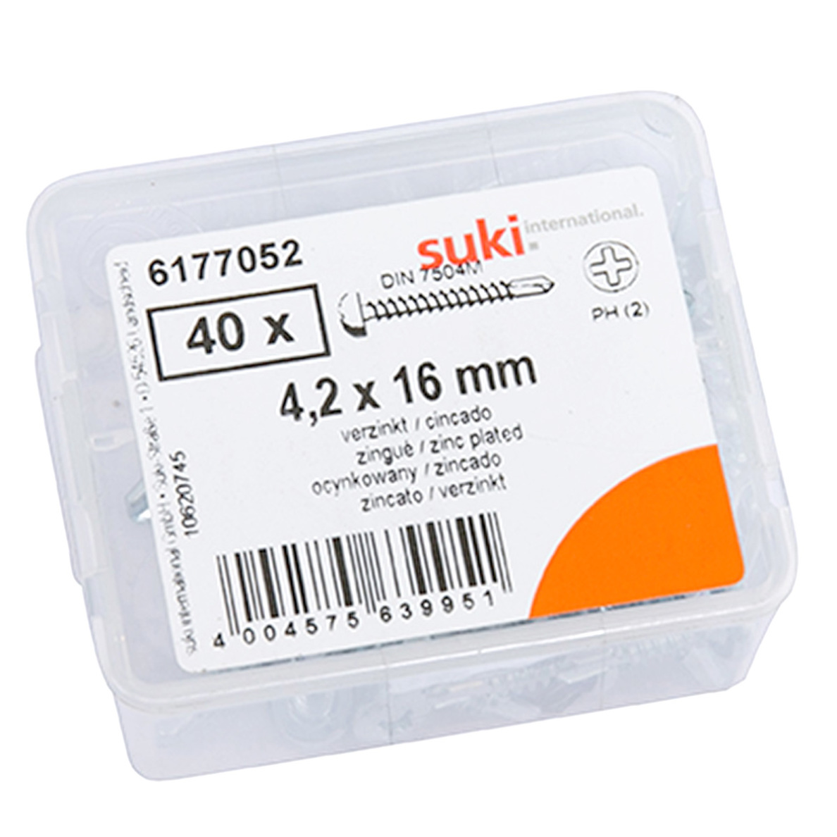 Suki Zinc-Plated Pan Head Self Tapping Screws (4.2 x 16 mm, Pack of 40)