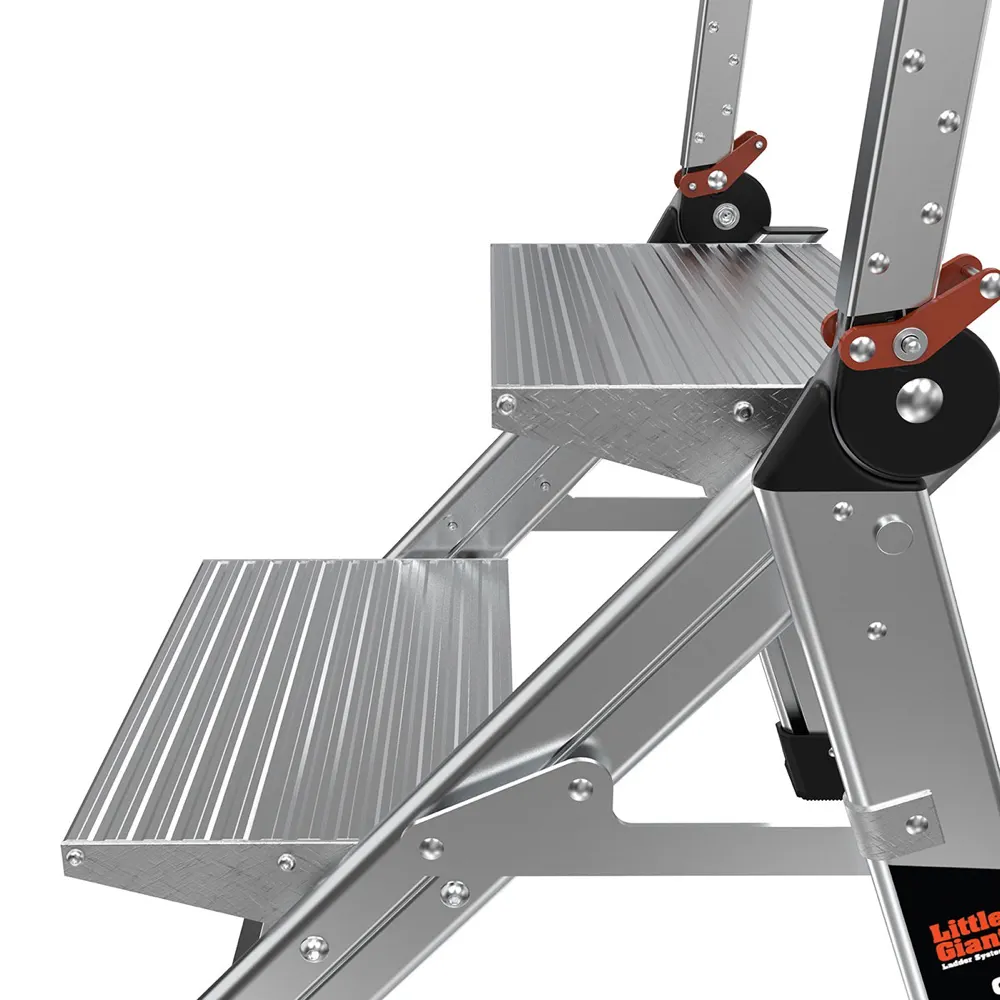 Little Giant Jumbo 3-Step Aluminum Step Stool W/Handrail, Tool Tray & Ultra-Wide Platform Steps