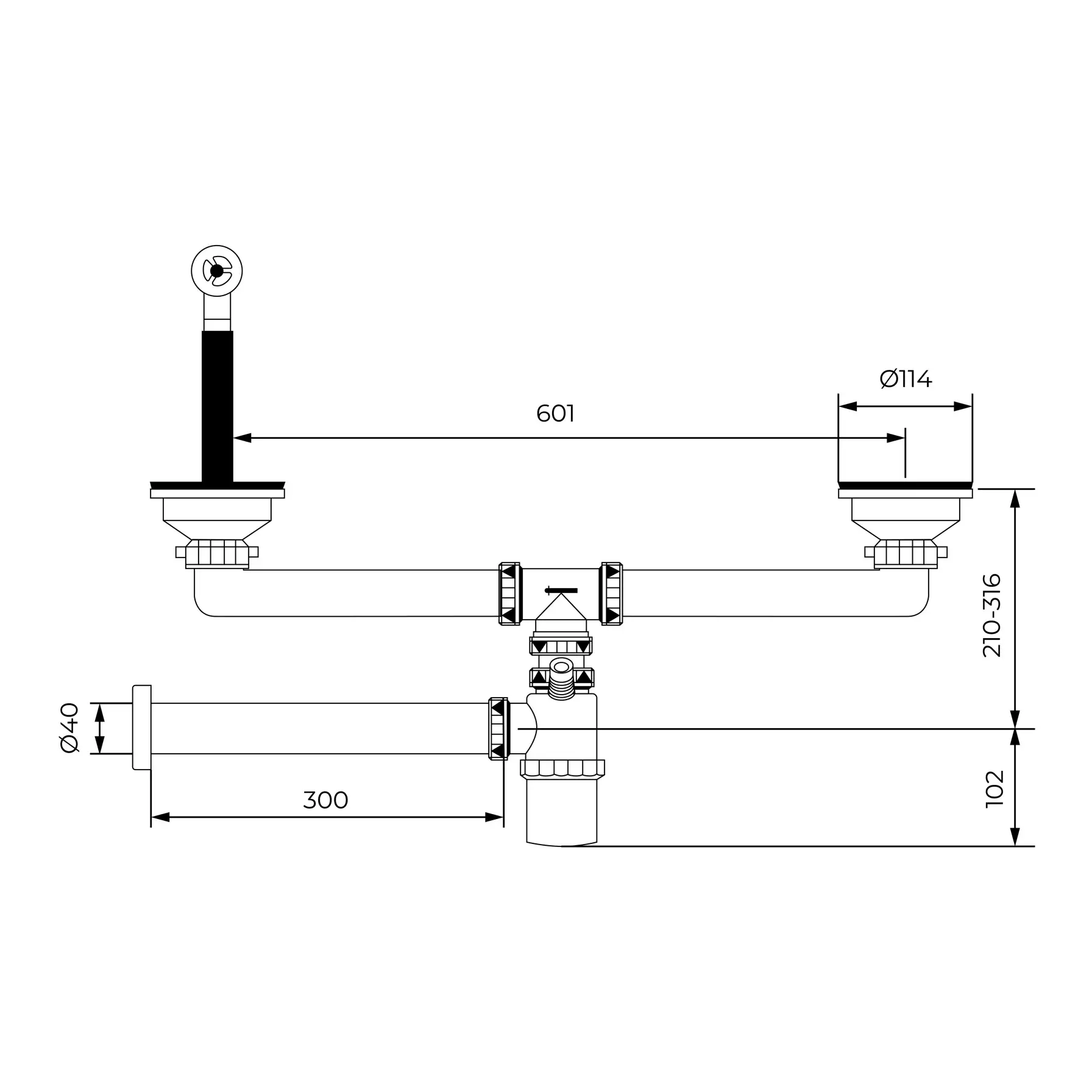 Teka 2B Sink Basket Waste Kit