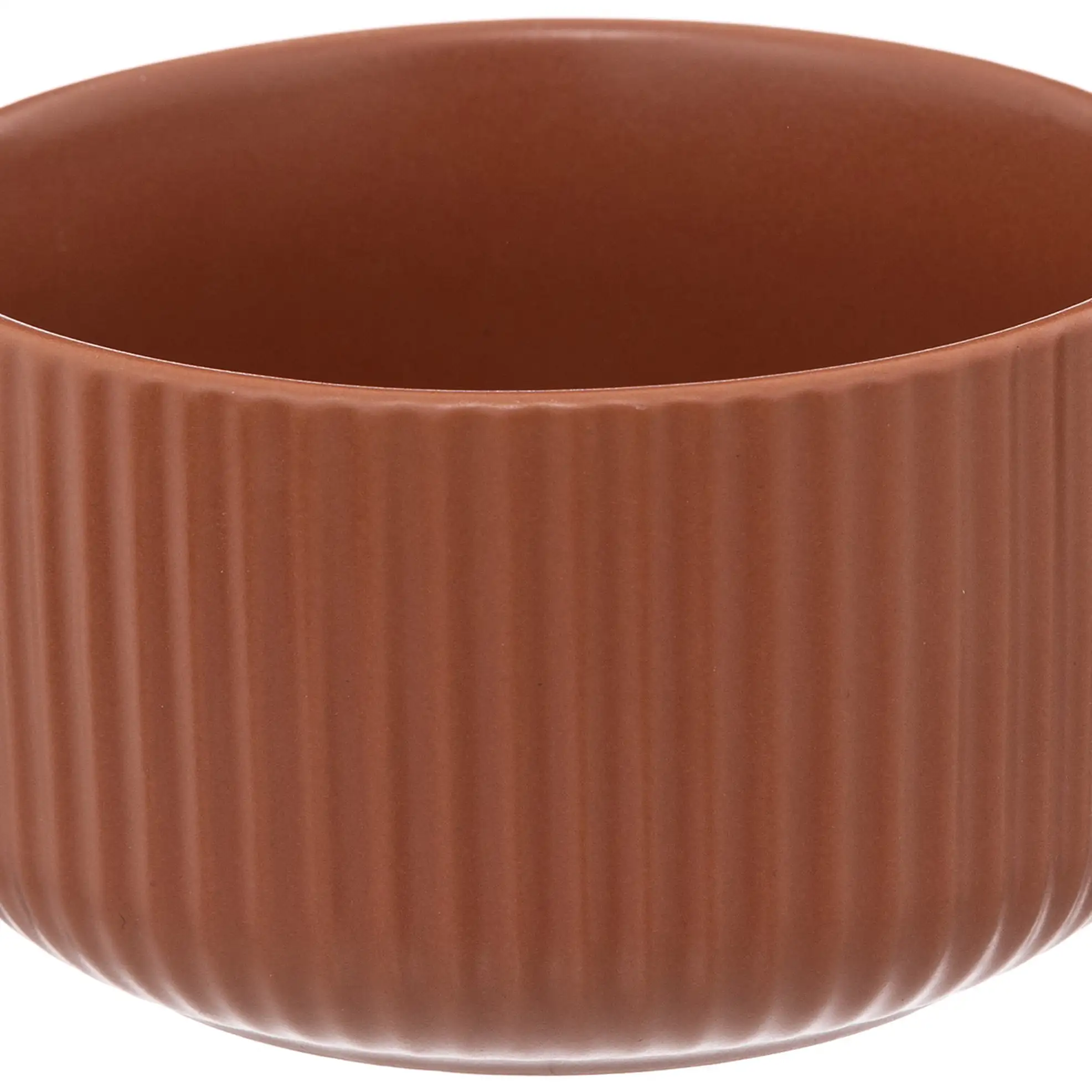 SG Ribbed Earthenware Bowl (420 ml, Terracotta)